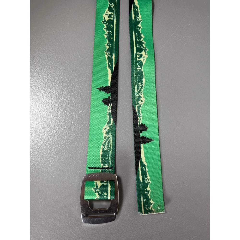 Croakies Artisan Belt Green Mountain Landscape Bottle Opener Buckle Webbing 49in